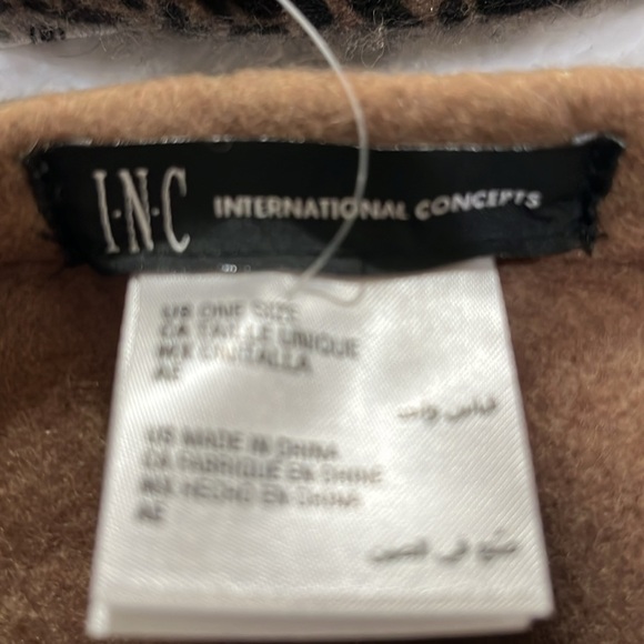 International concept, wool blend,French beret, hat, animal, print, Blk/Brn NWT - Picture 6 of 6